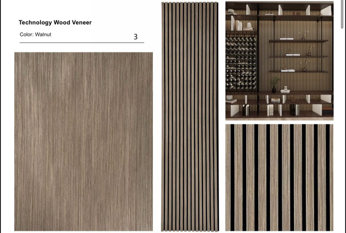 Akoestische wandpanelen Walnut – 270 x 60 x 2,2 cm