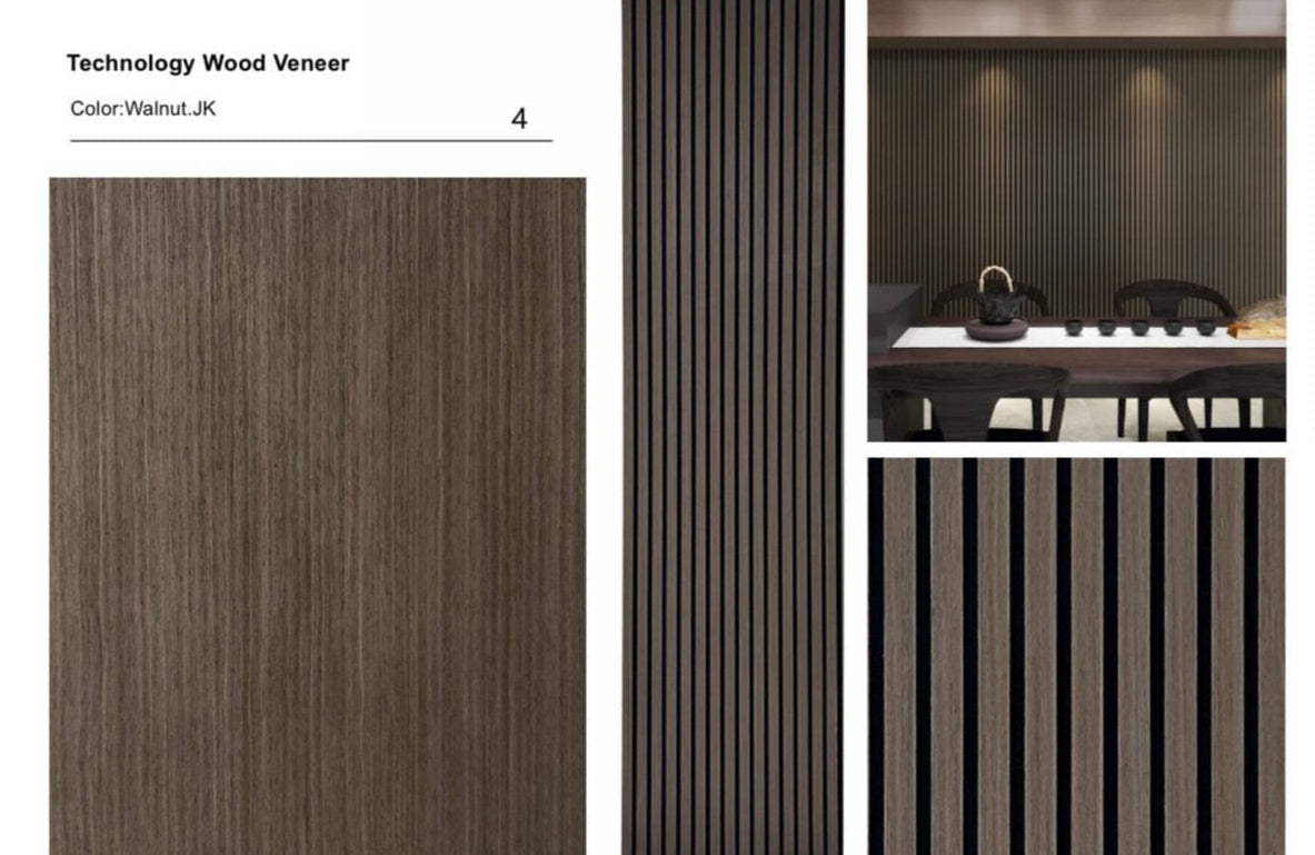 Akoestische Wandpanelen Dark Walnut – 270 x 60 x 2,2 cm