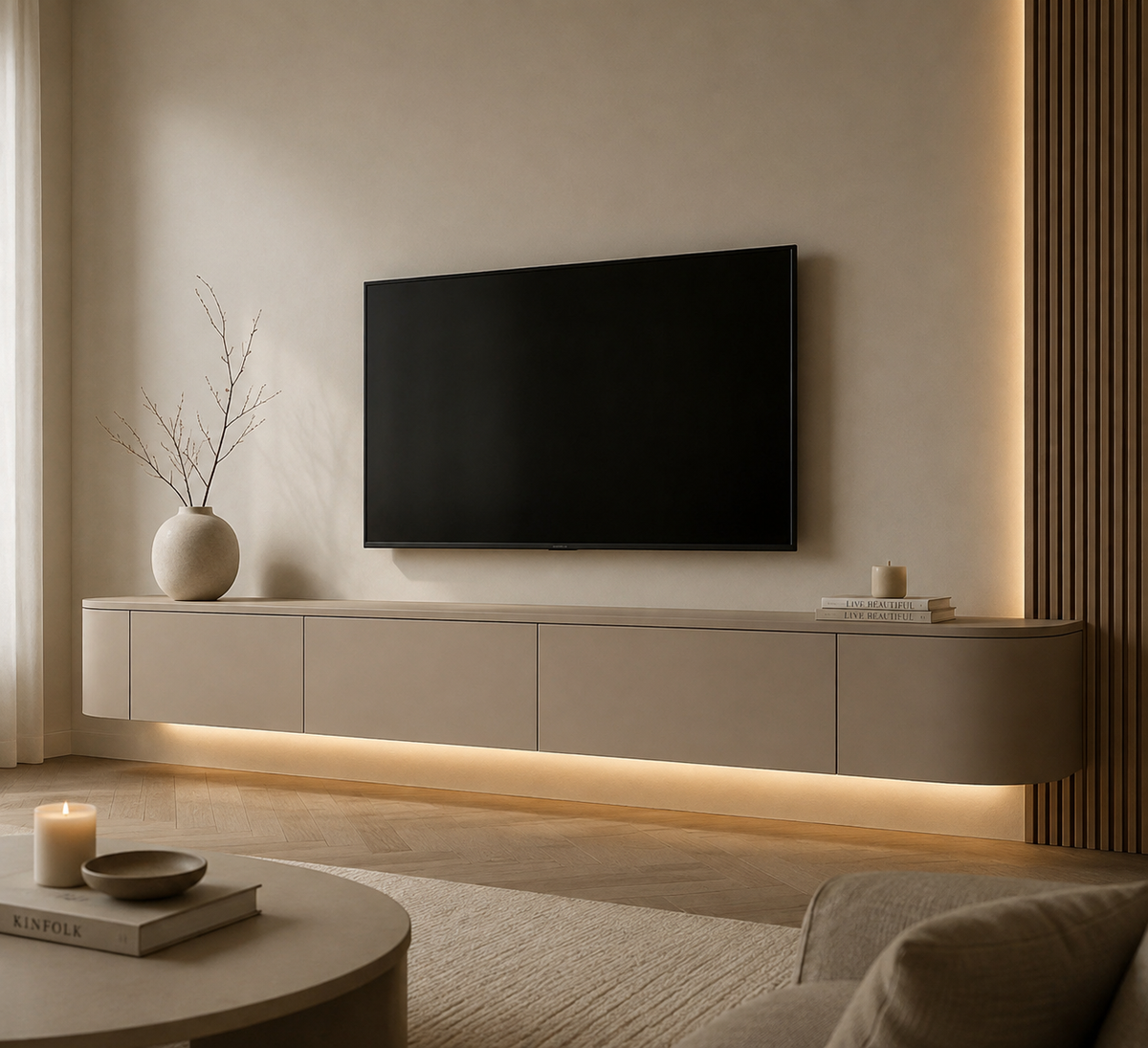 Japandi TV Meubel Beige 200 cm | Modern & Stijlvol | DecoVibe