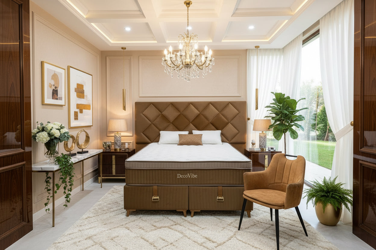 Boxspring Bruin DecoVibe 160x200 cm – Luxe Slaapcomfort