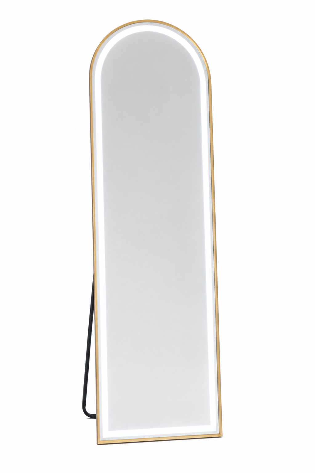Staande Spiegel 170x60 cm – Goud Aluminium Frame – Dimbare LED Verlichting – Passpiegel & Wandspiegel