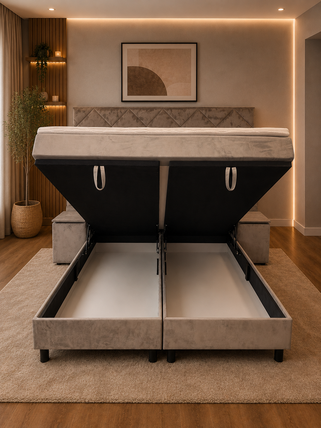 Boxspring Londen  180x200 – Luxe Bed met nachtkastjes