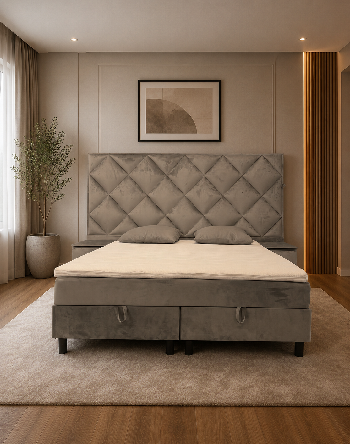 Boxspring Londen  180x200 – Luxe Bed met nachtkastjes