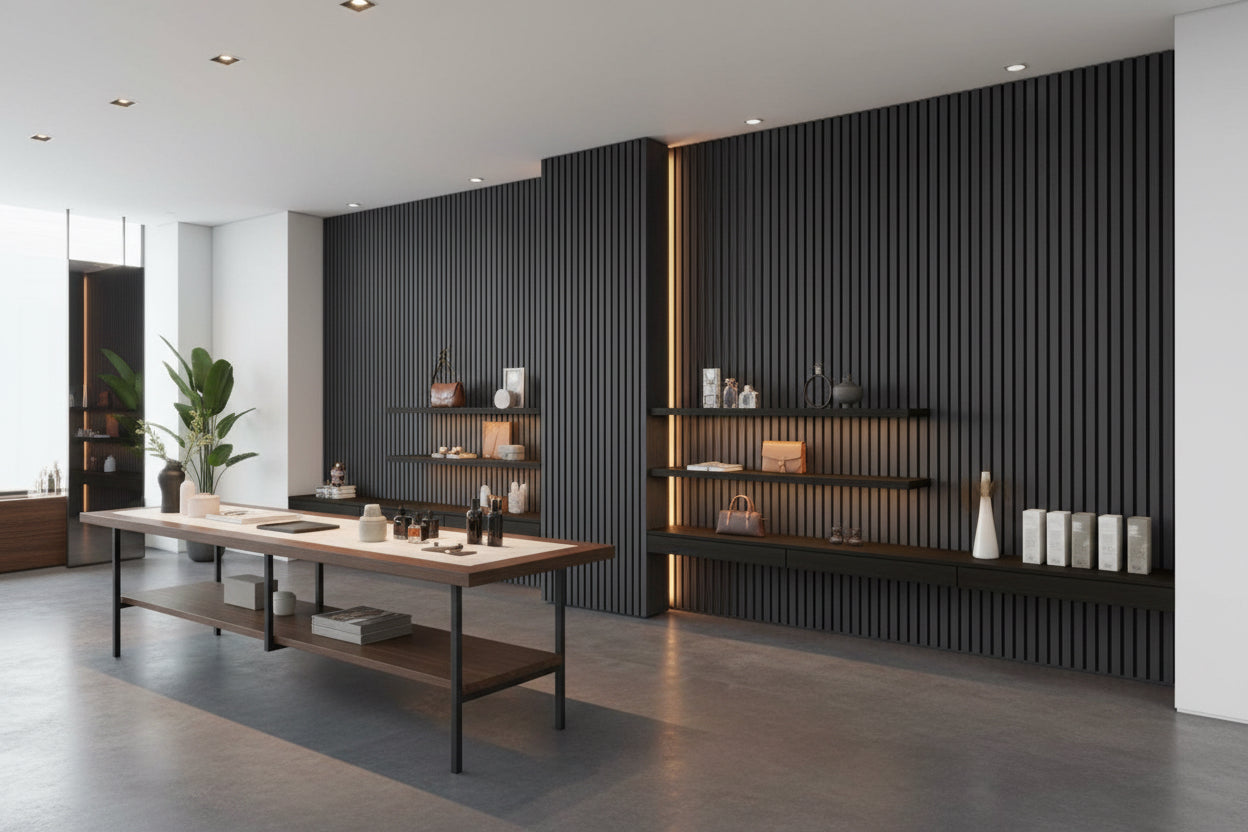 Akoestische Wandpanelen Black Oak – 270 x 60 x 2,2 cm