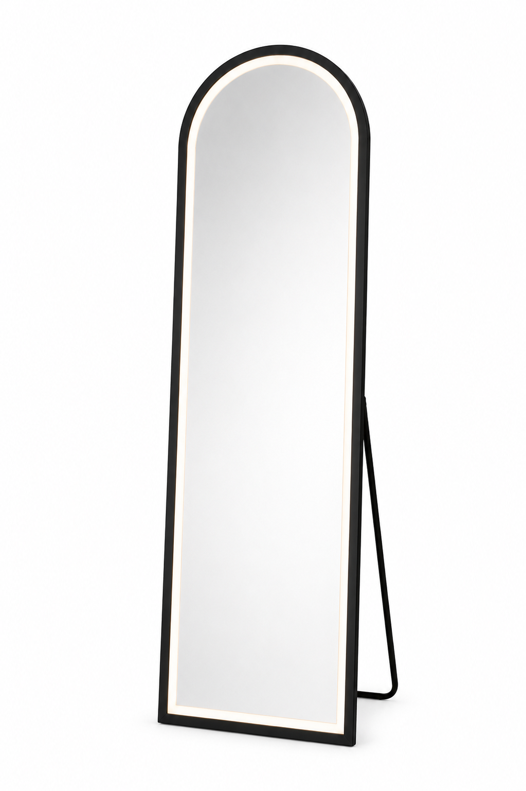 Decovibe Staande Spiegel 170x60 cm – Zwart Aluminium Frame – Dimbare LED Verlichting – Passpiegel & Wandspiegel