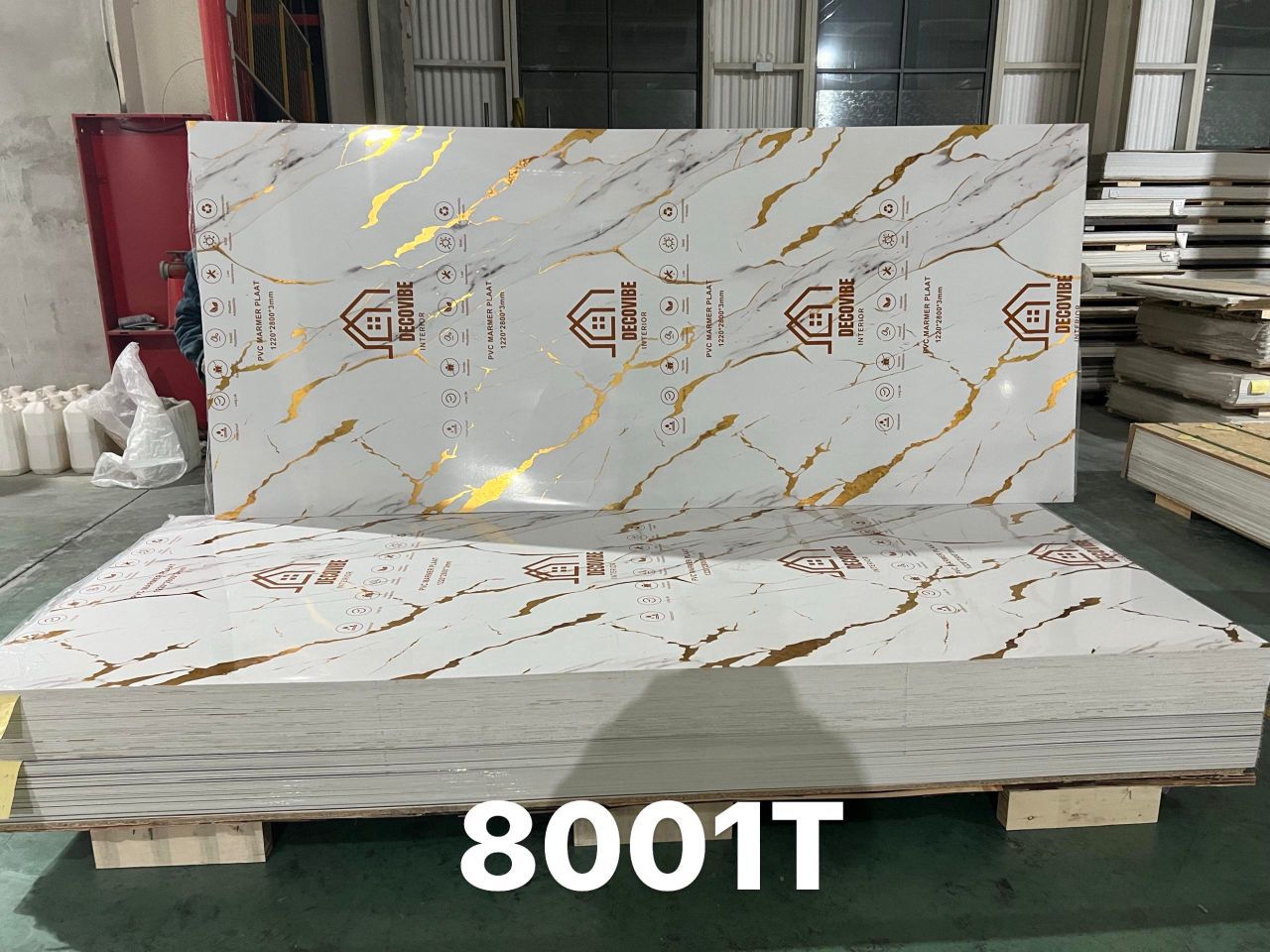 PVC Wandpanelen 280x122x3mm Wit/Goud
