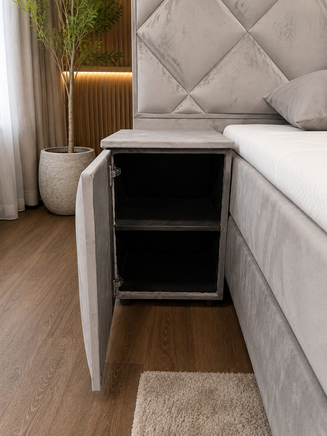 Boxspring Londen  180x200 – Luxe Bed met nachtkastjes
