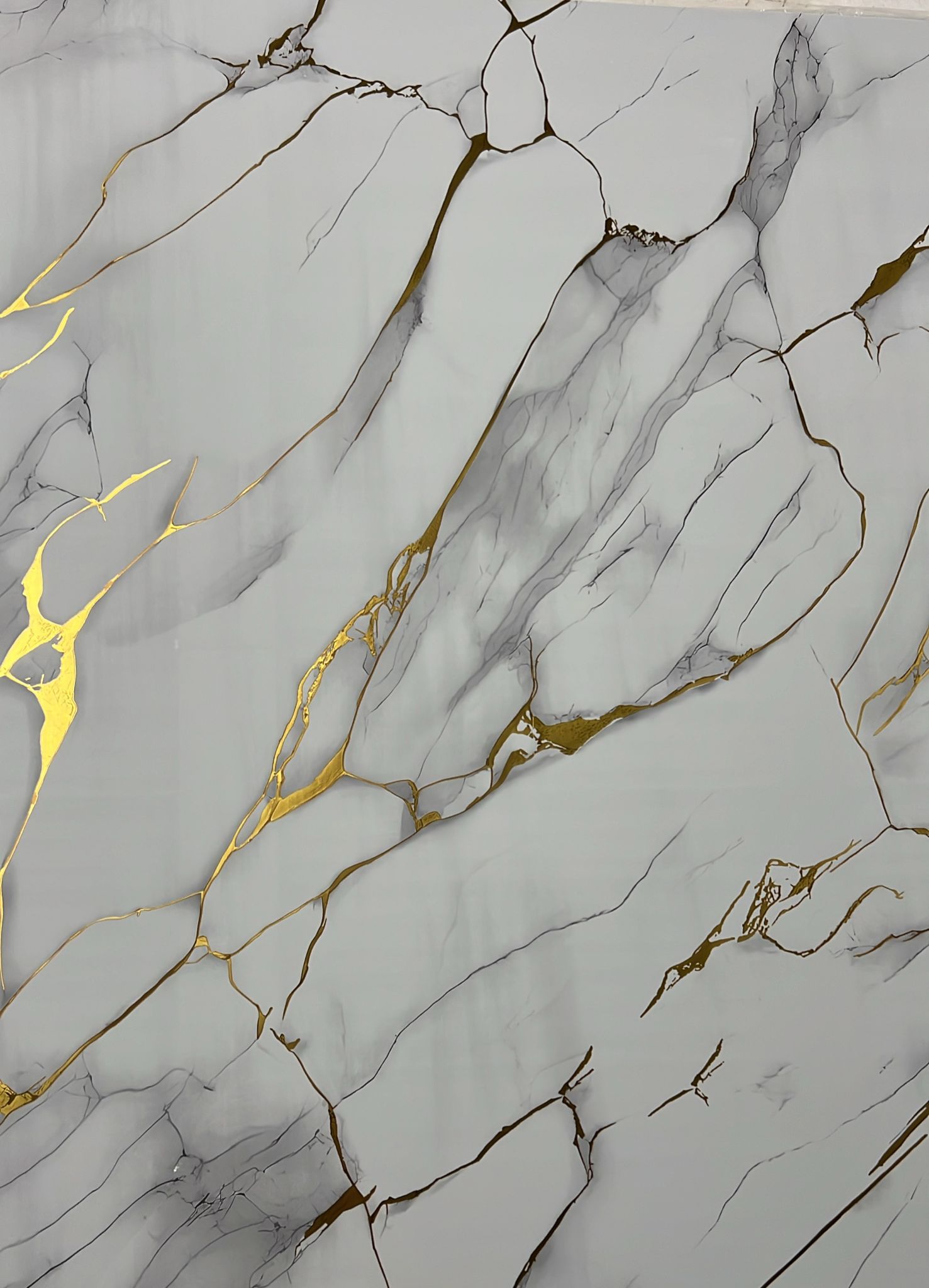 PVC Wandpanelen 280x122x3mm Wit/Goud