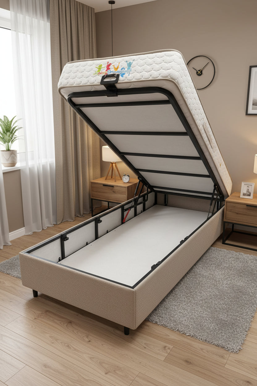Boxspring beige 90 x 200