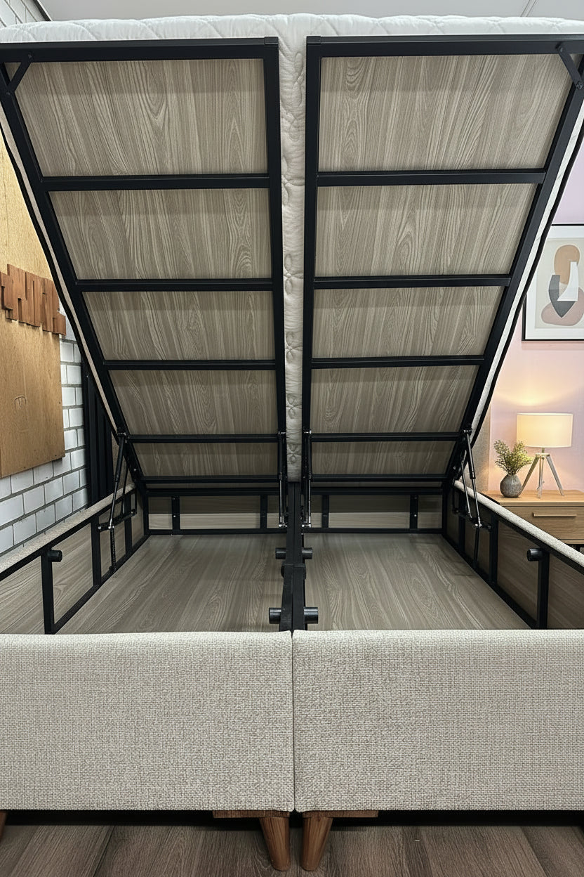Boxspring taupe 160 x 200 cm
