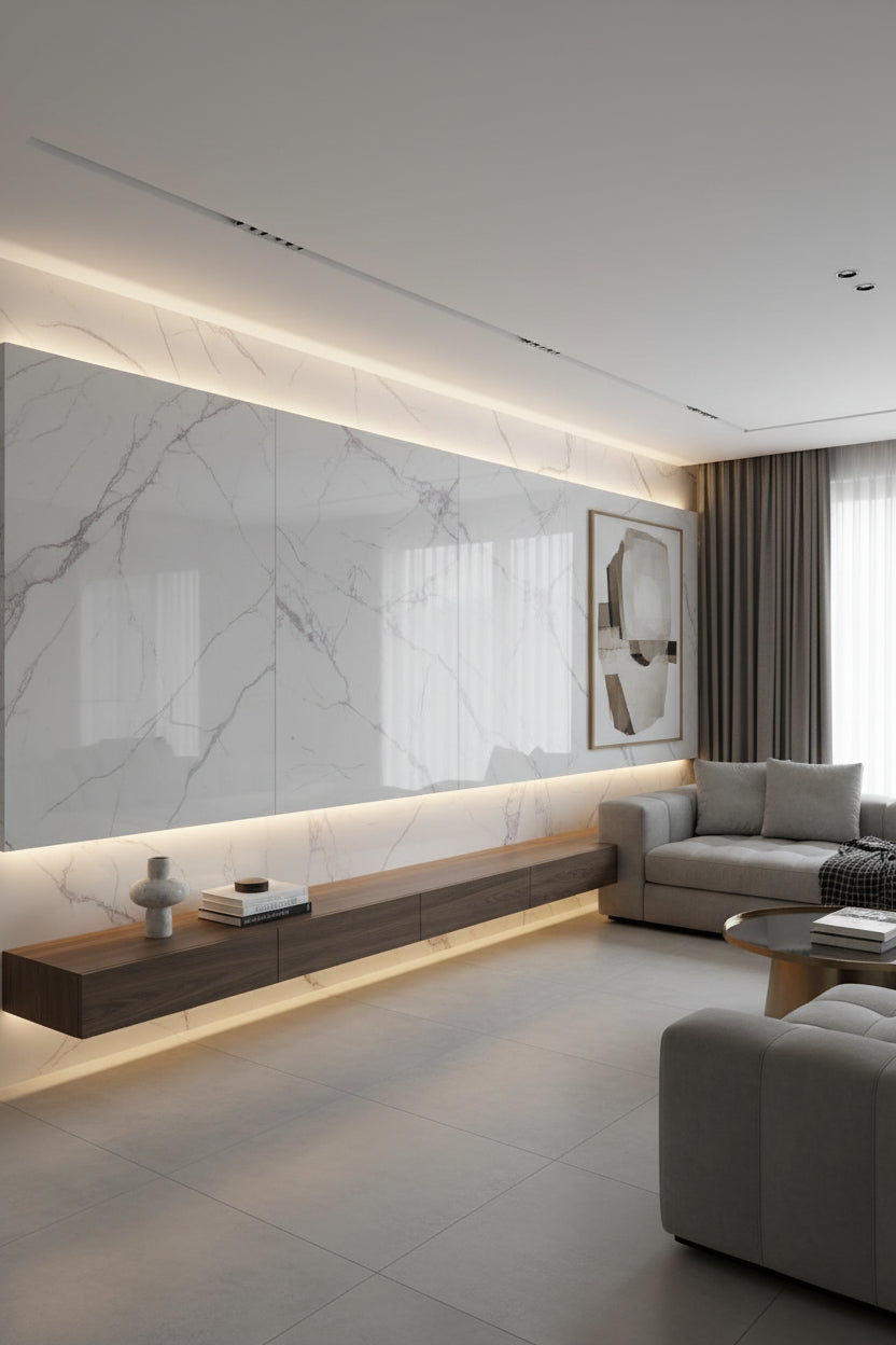 6 PVC Wandpanelen 280x122x3mm Wit