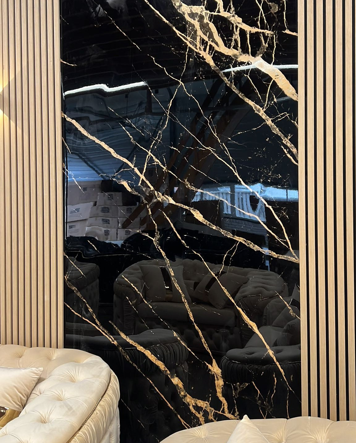 8 Pvc wandpanelen Zwart/Bronze