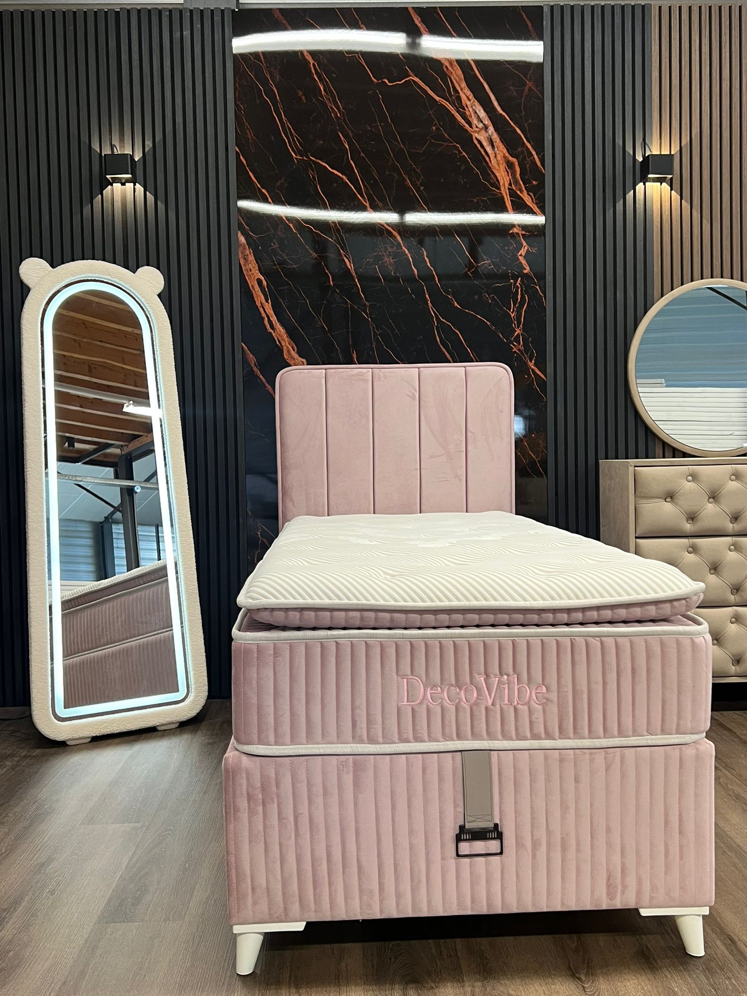 Boxspring Roze 90 x 200