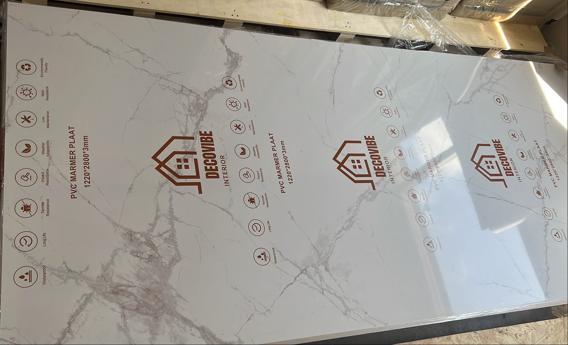 6 PVC Wandpanelen 280x122x3mm Wit