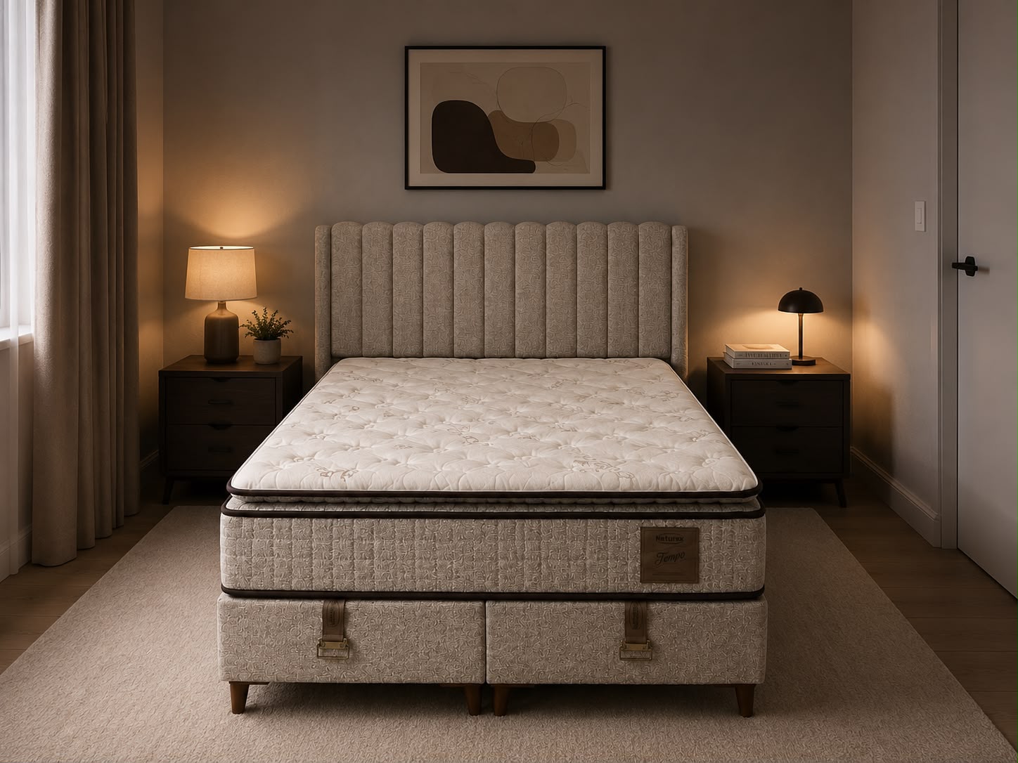 Boxspring taupe 160 x 200 cm Meerdere maten