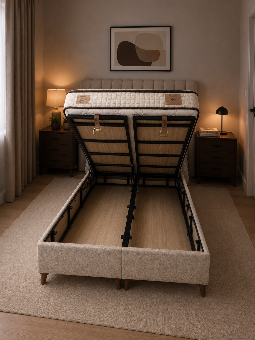 Boxspring taupe 160 x 200 cm Meerdere maten