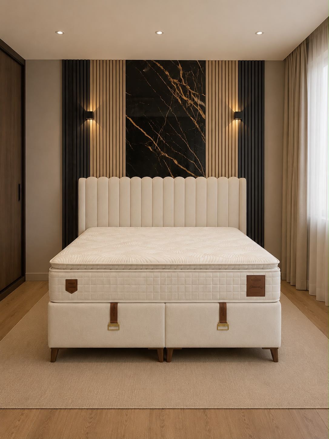Boxspring TEDDY STOF 180 x 200 meerdere maten