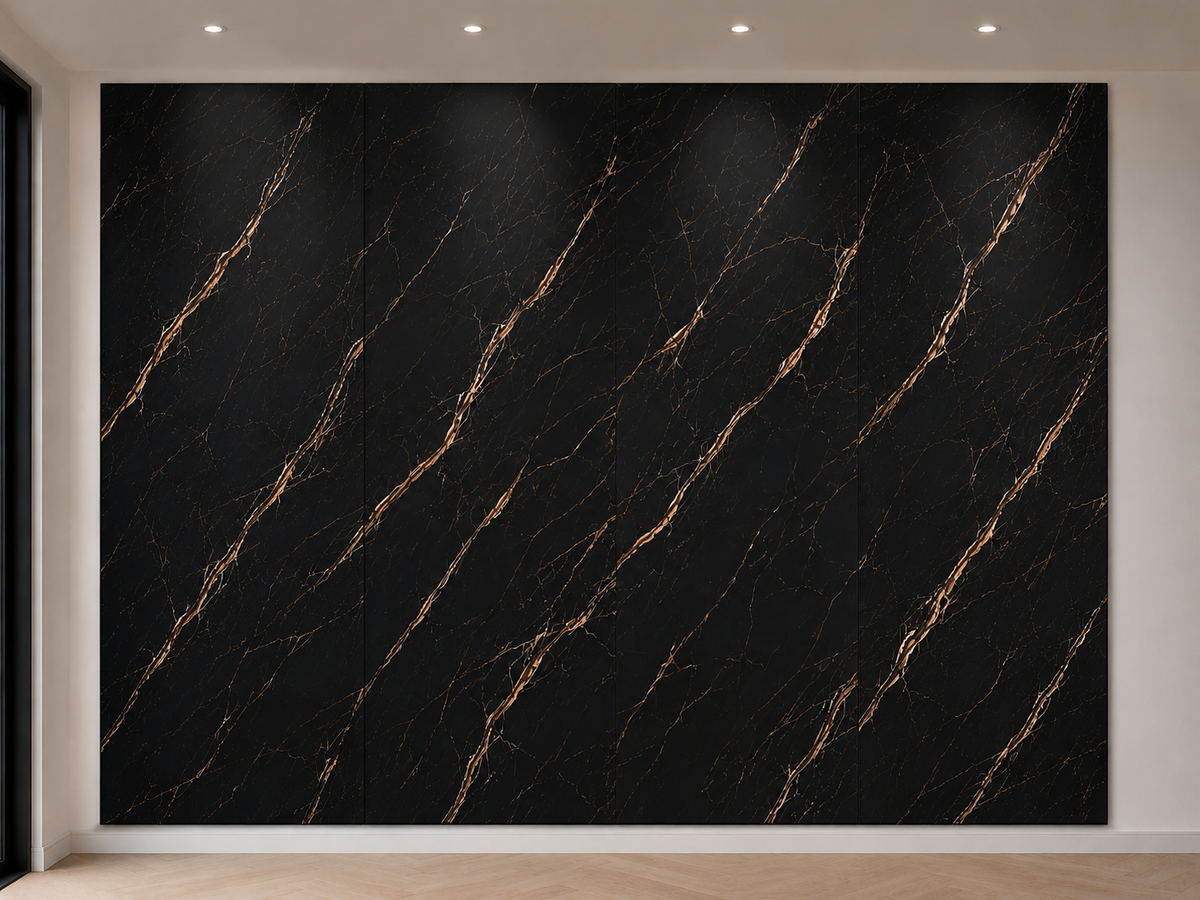 PVC Wandpanelen 280x122x3mm - Zwart kleurcode 10